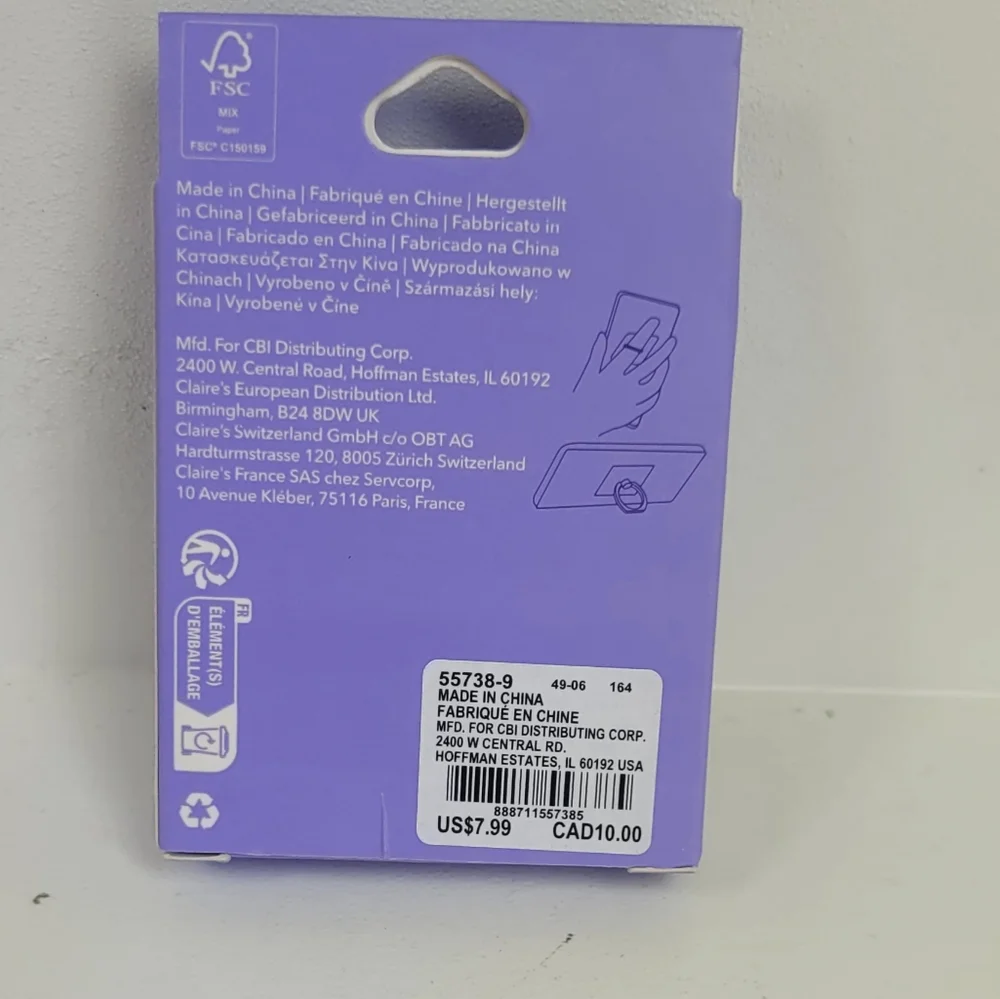 Claire's Purple Phone Ring Holder